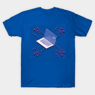 Notebook Isometric Vector Desktop with Open Laptop T-Shirt